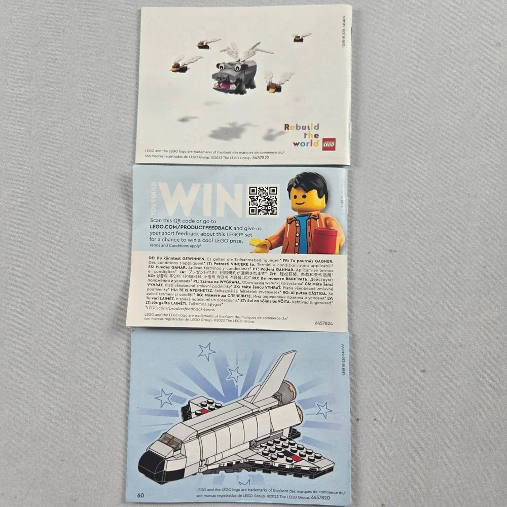 LEGO Creator 31134 Space Shuttle Instructions Set of 3 Replacement Manual